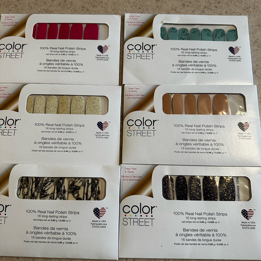 Color Street Nail Strips - Black, Gold, Red, Teal Collection
